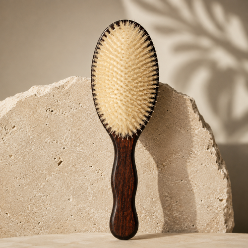 Natural Bristle Hair Brush for Medium to Thick Hair