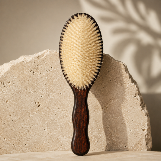Natural Bristle Hair Brush for Medium to Thick Hair